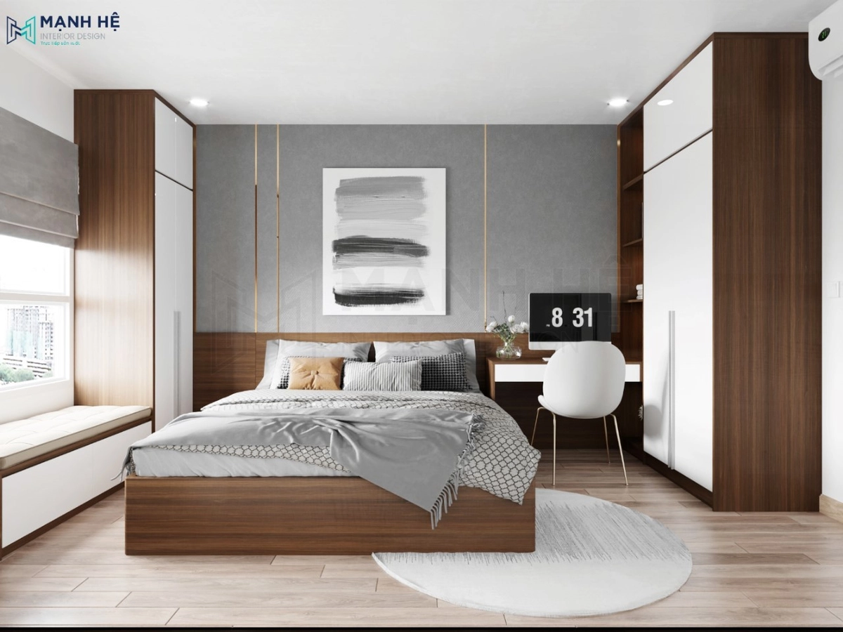 phòng ngủ mở cửa thoáng với nệm Kymdan
