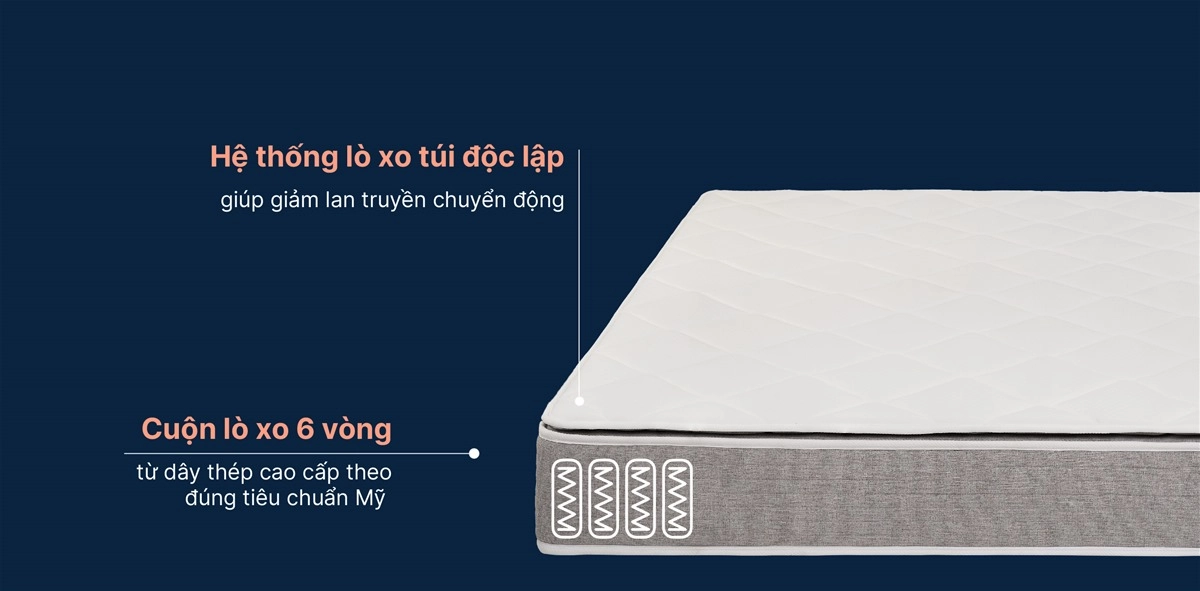 Bảng mẫu nệm bông ép và latex lò xo so sánh