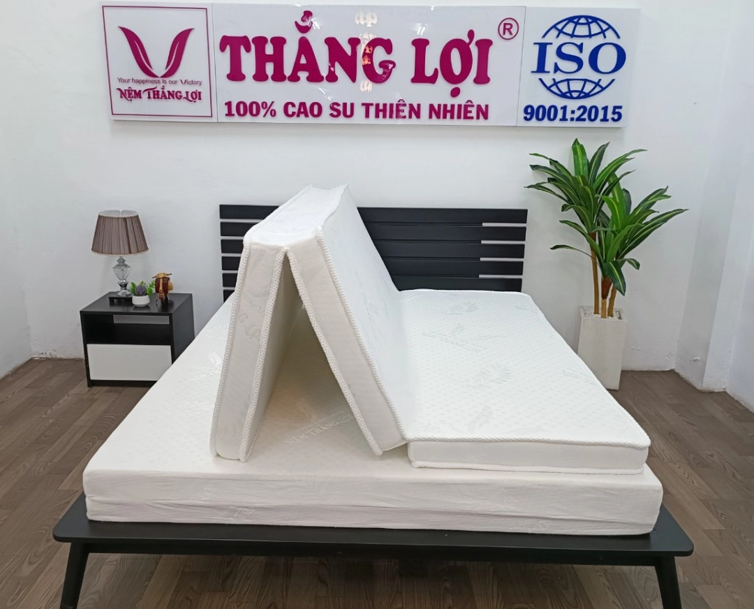 Nệm gấp 3 bày trong phòng ngủ tối giản