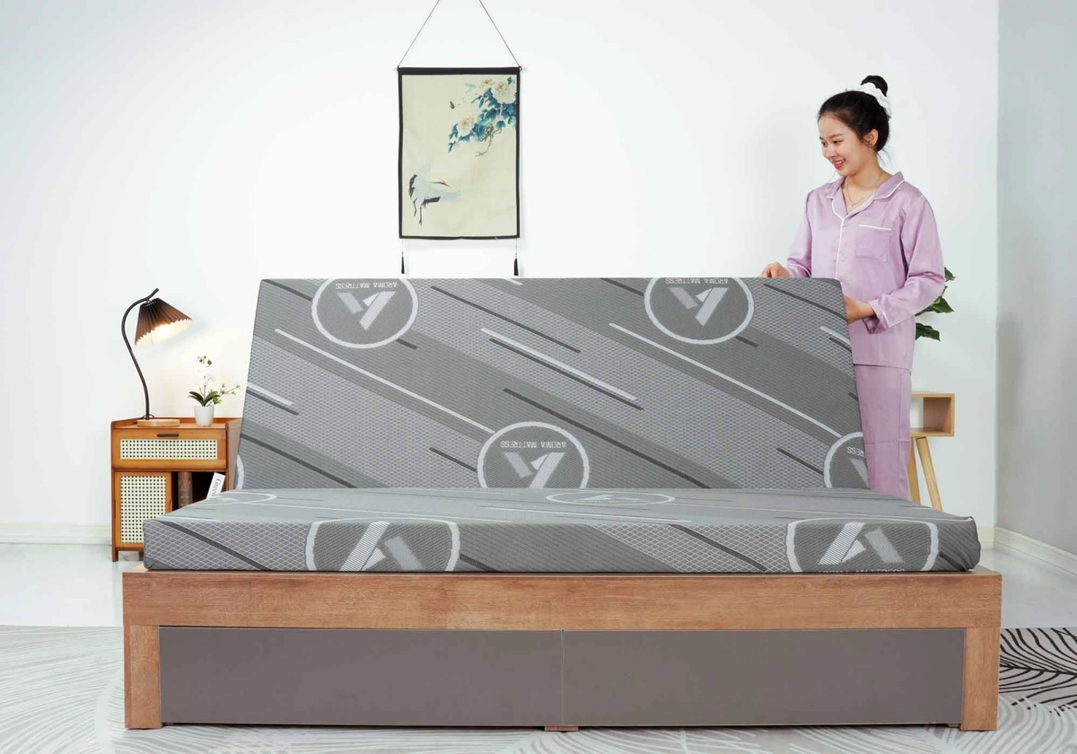 nệm bông ép than hoạt tính gấp 3 adora xếp gọn