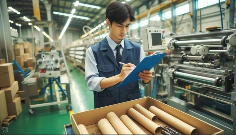 Nhân viên Tuấn Anh kiểm tra tem bảo hành và mã QR