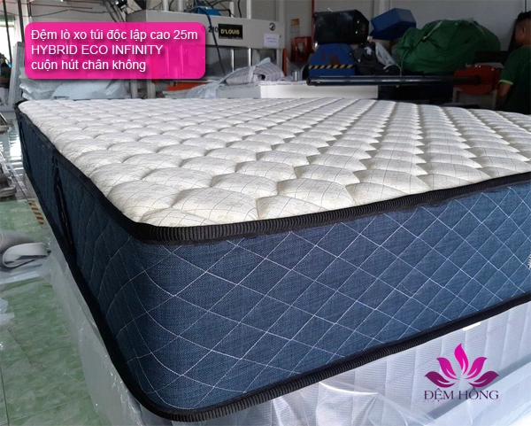 Mặt cắt latex memory foam lò xo túi hybrid