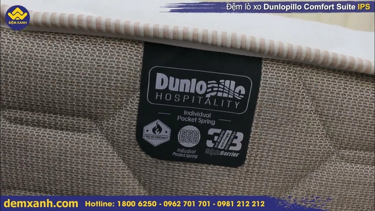 mặt cắt nệm lò xo túi Dunlopillo cận cảnh