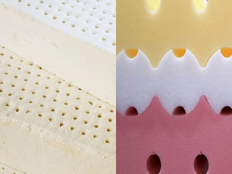 cắt lớp nệm foam lò xo cao su trình bày rõ ràng