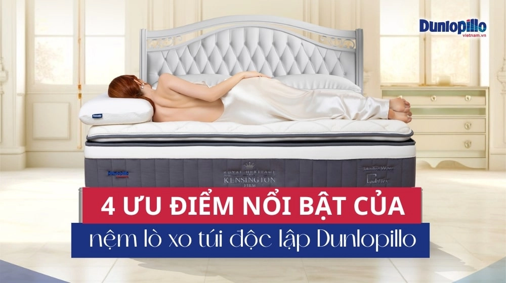 khách hàng nằm thử nệm lò xo túi Dunlopillo theo checklist
