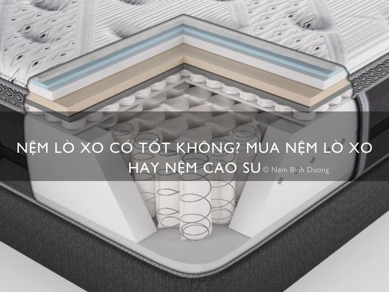 đặt cạnh nệm lò xo và nệm cao su