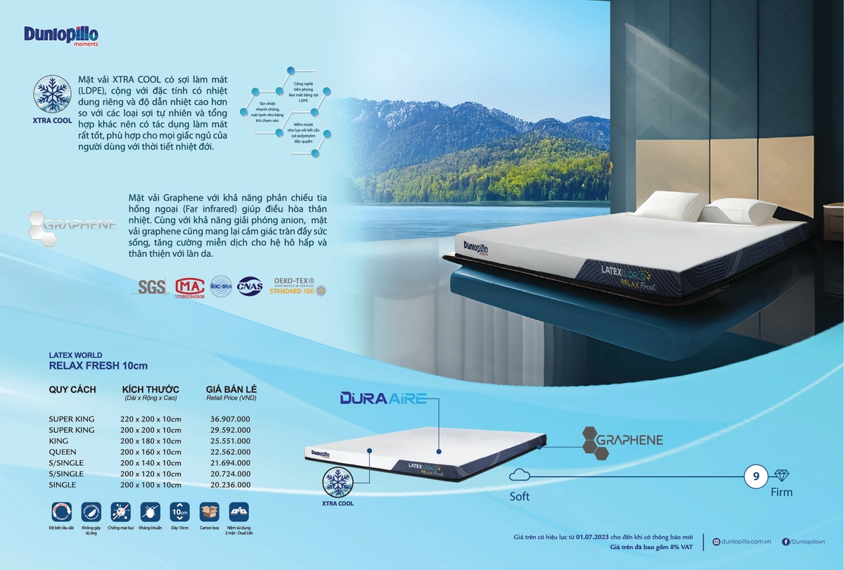 bảng so sánh đệm Everon Dunlopillo Ru9 tránh hiểu lầm