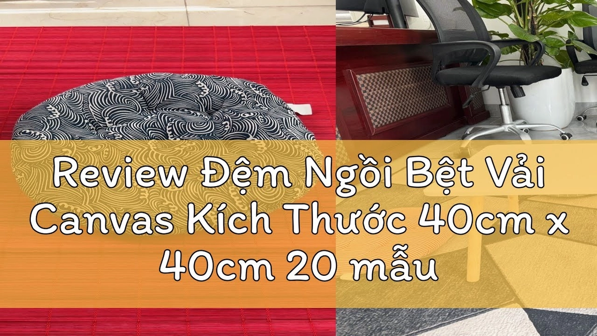 đệm bệt tròn vải canvas phối thảm đan tay