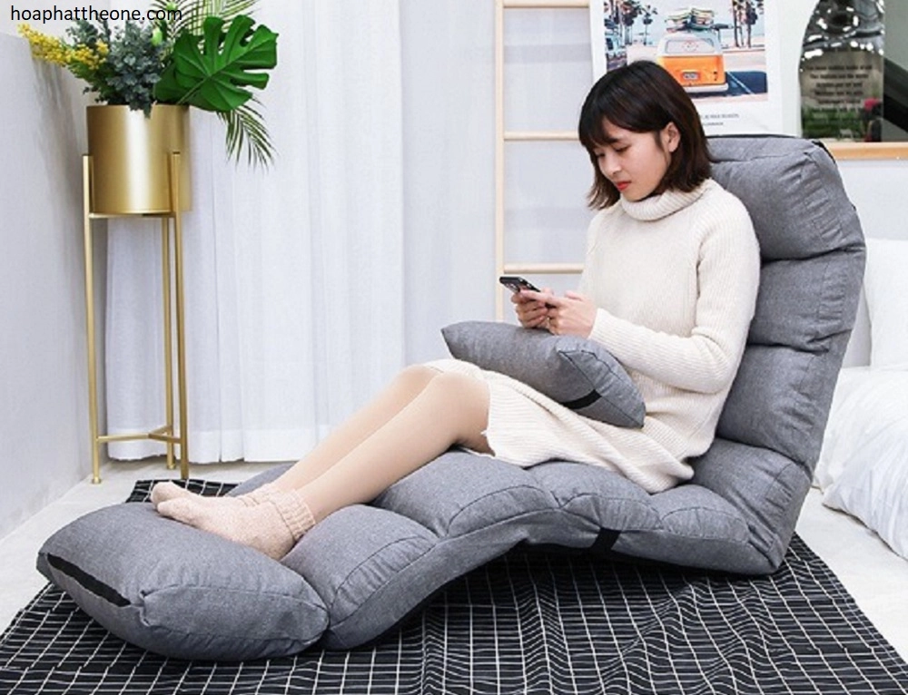 đệm bệt tròn kết hợp gối tựa lưng rời