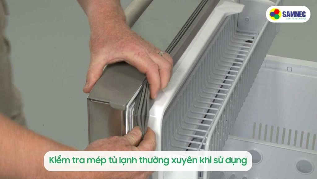kiểm tra mép viền đệm Dreamland bị lún nhẹ