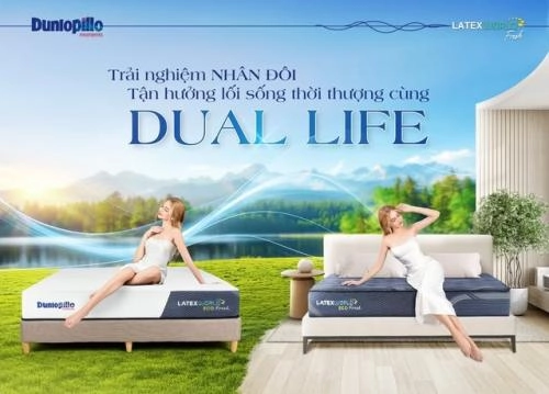 mặt cắt nệm cao su Dunlopillo nhiều lớp