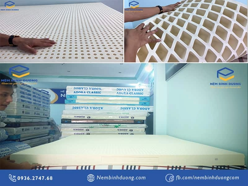 kiểm tra nệm cao su gấp 3 khi nằm thử