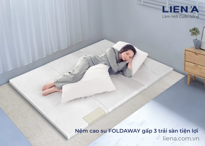 nệm cao su gấp 3 nhiều kích thước tại kho