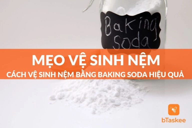 vệ sinh nệm bằng baking soda và máy hút